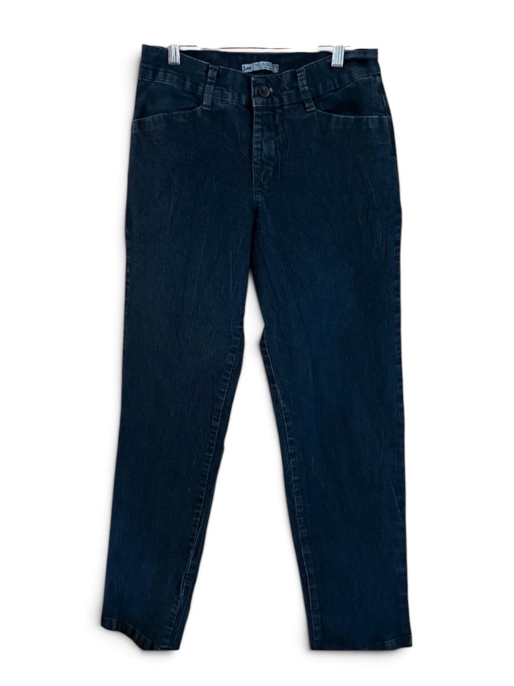 Lee Dark Blue Relaxed Fit High Rise Ankle Jeans